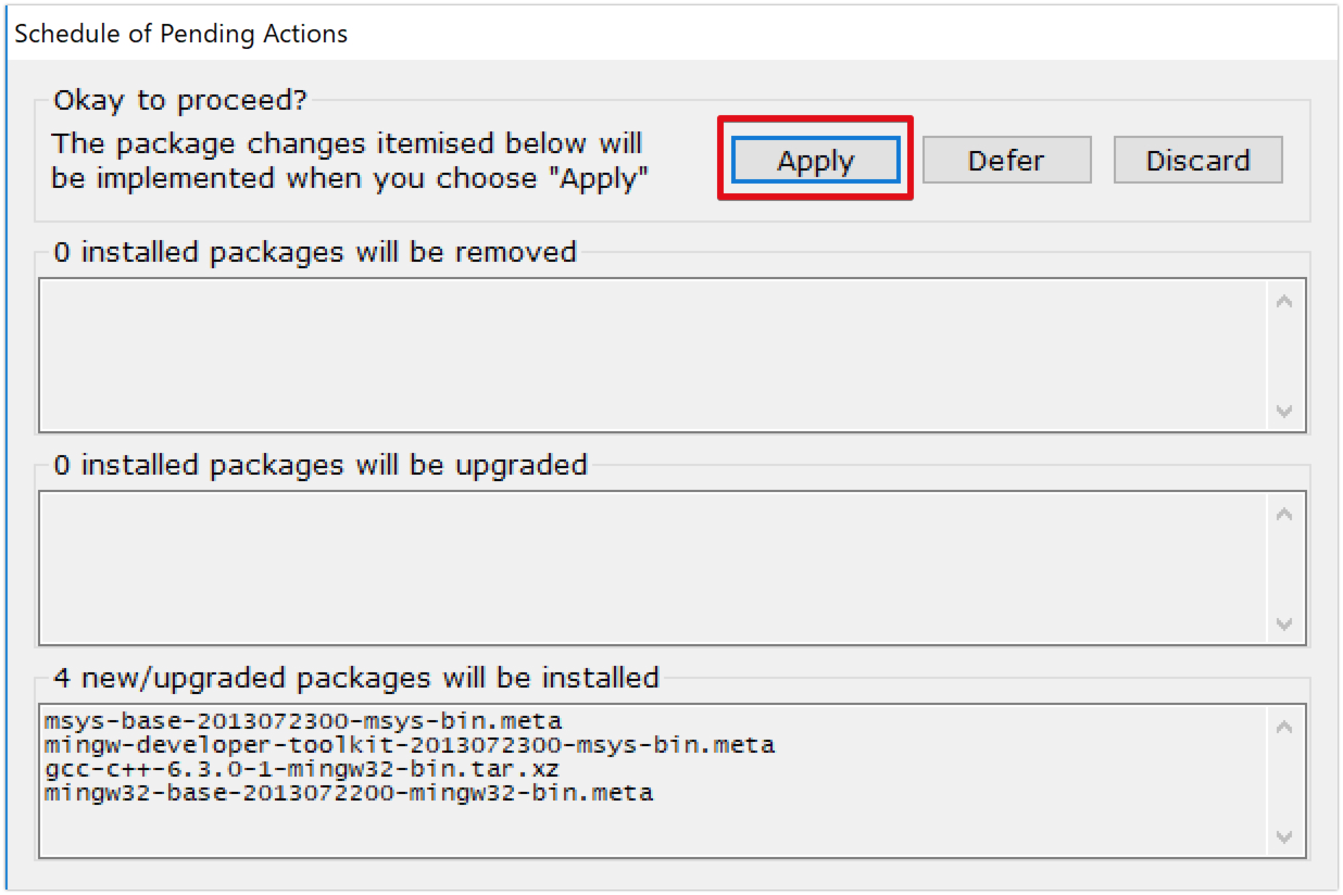 MinGWインストーラのダウンロード
